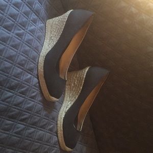 J Crew black wedge size 10